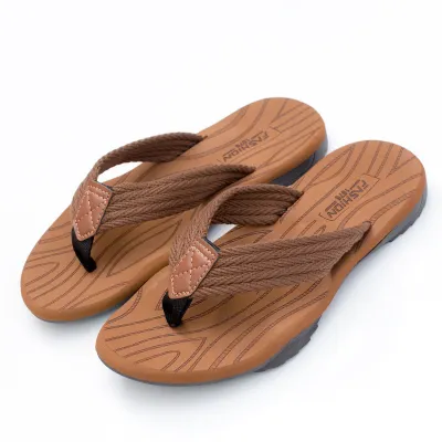 Men Fashion Casual Striped Letter Beach Flip Flops Slippers