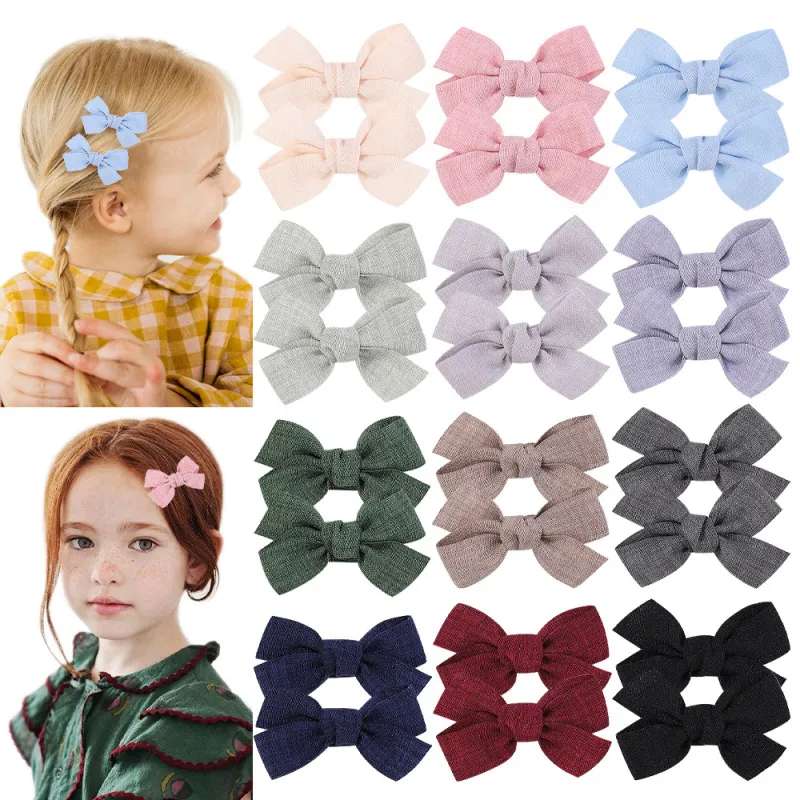 Fashion Kids Girls Cute Solid Color Bow Duckbill Hairpin