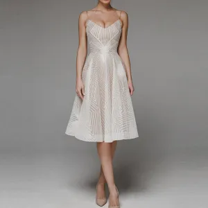 Women Sexy Geometric Line Sling Dinner Dress