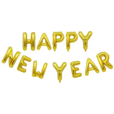 2024 New Year Party Decoration Happy Letter Balloon Set