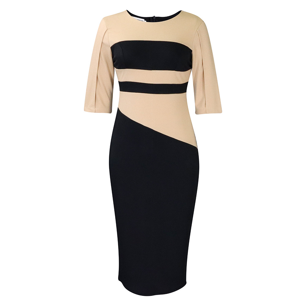【25％OFF】 Wholesale Women Fashion Color-Block Tight-Fit Dress 人形