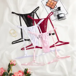 Women Sexy Lace Strap Low Waist Panties Breathable Comfortable Underwear