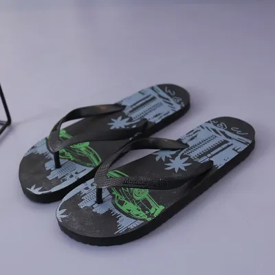 Men Fashion Casual Floral Beach Flip-Flops Slippers Open Toe PVC Herringbone