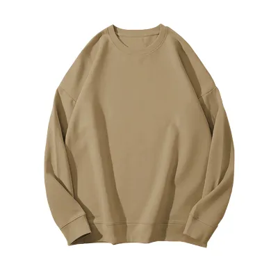 Winter Women Fleece-Lined Thickened Pullover Sweatshirt Solid Color Round Neck