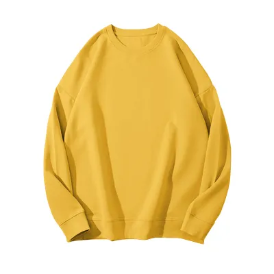 Winter Women Fleece-Lined Thickened Pullover Sweatshirt Solid Color Round Neck