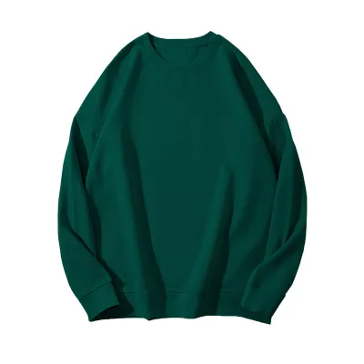 Winter Women Fleece-Lined Thickened Pullover Sweatshirt Solid Color Round Neck