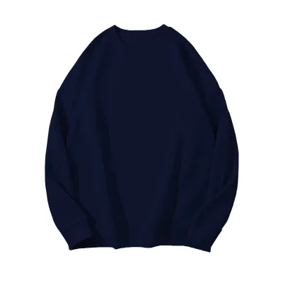 Winter Women Fleece-Lined Thickened Pullover Sweatshirt Solid Color Round Neck