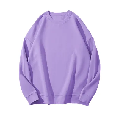 Winter Women Fleece-Lined Thickened Pullover Sweatshirt Solid Color Round Neck