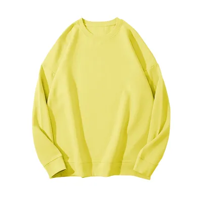 Winter Women Fleece-Lined Thickened Pullover Sweatshirt Solid Color Round Neck