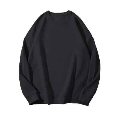 Winter Women Fleece-Lined Thickened Pullover Sweatshirt Solid Color Round Neck