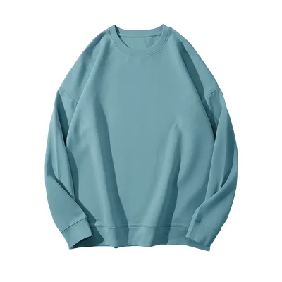 Winter Women Fleece-Lined Thickened Pullover Sweatshirt Solid Color Round Neck