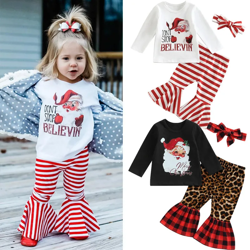Wholesale Kids Toddler Girls Casual Cute Party Santa Letters Round