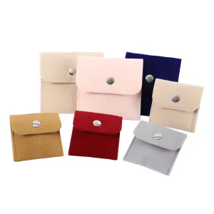 Women Simple Flannel Jewelry Storage Bag Folding Pouch
