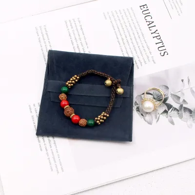Women Simple Solid Color Flap Square Jewelry Packaging Bag