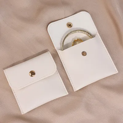 Women Simple Portable PU Jewelry Storage Packaging Bag