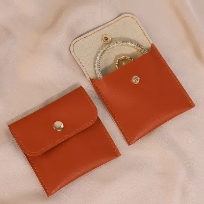 Women Simple Portable PU Jewelry Storage Packaging Bag
