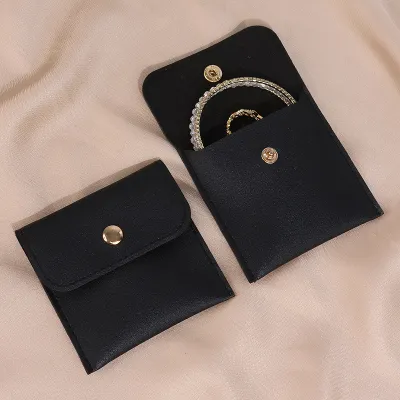Women Simple Portable PU Jewelry Storage Packaging Bag