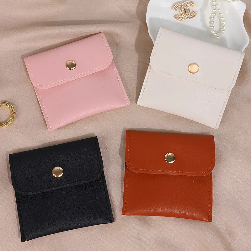 Women Simple Portable PU Jewelry Storage Packaging Bag