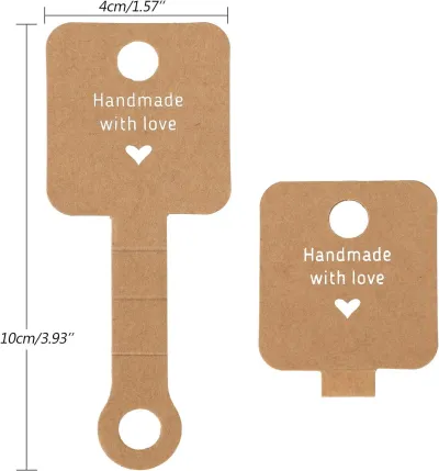 Women Simple Hair Ring Bracelet Jewelry Packaging Folding Card Kraft Paper 10x4cm