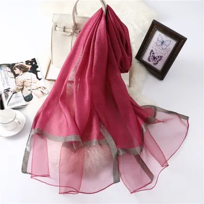 Women's Fashion Solid Color Polyester Long Scarf