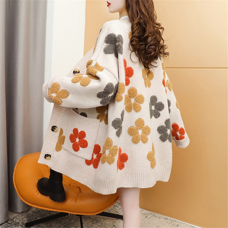 JIGSAW Deconstructed Floral Intarsia Knit Jumper in