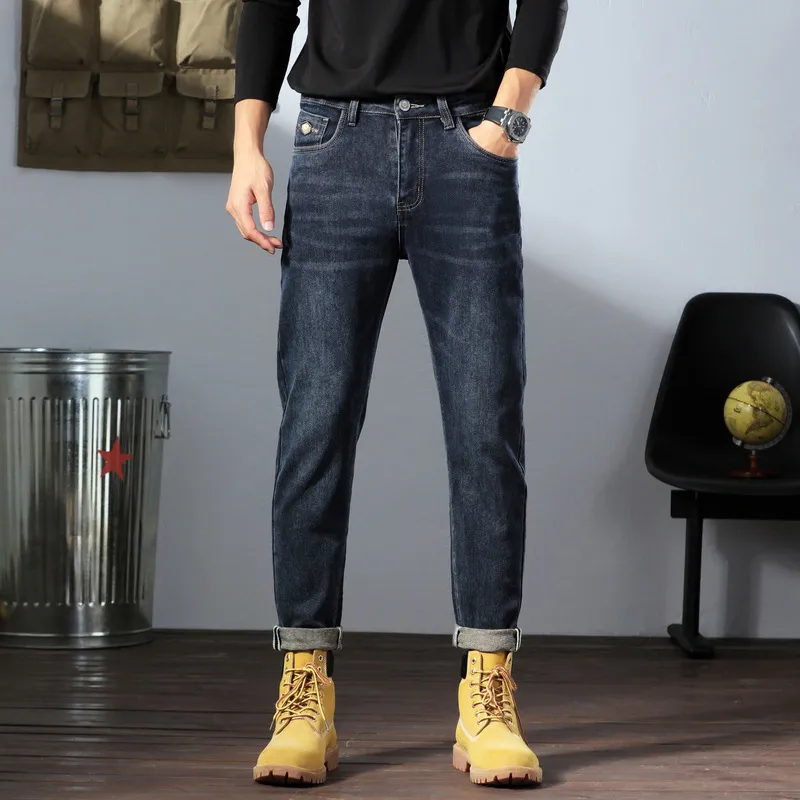 Men Basic Cone Denim Jeans with Slight Elasticity