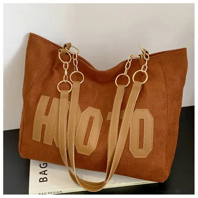 Women Fashion Solid Color Letter PU Small Square Tote Bag