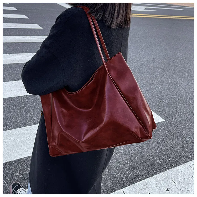 Women Fashionable Large Capacity PU Tote Shoulder Bag