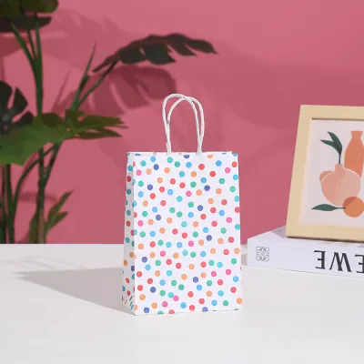 Cartoon Line Star Print Kraft Paper Gift Shopping Handbag