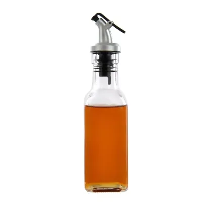 Modern Simplicity Square Glass Seasoning Oil Bottle for Home Kitchen
