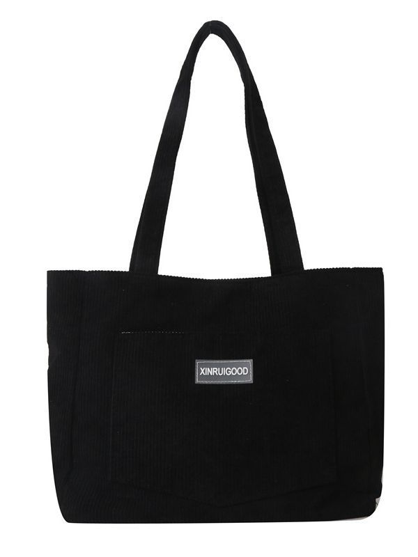 ★TOUT Y EST★ Boxyhan shopper bag 61 golji corduroy black s Corduroy Bag, Corduroy Bag, Shopper | 100% Cotton | Retro