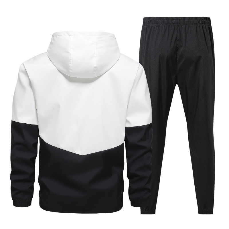 Wholesale Men Spring Autumn Casual Sports Colorblock Hooded