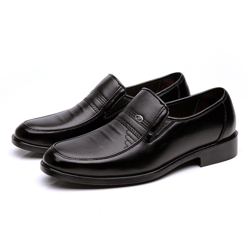 Wholesale Men Business Office Round-Toe Solid Color Slip On