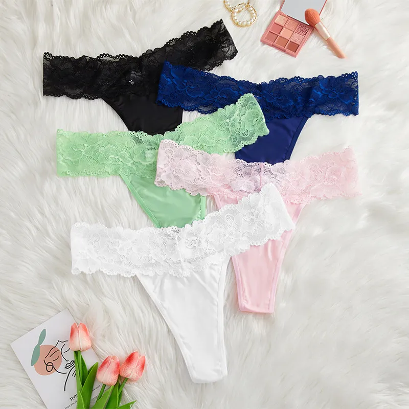 Women Fashion Sexy Plus Size Lace Cotton Crotch Breathable Low Waist Underwear