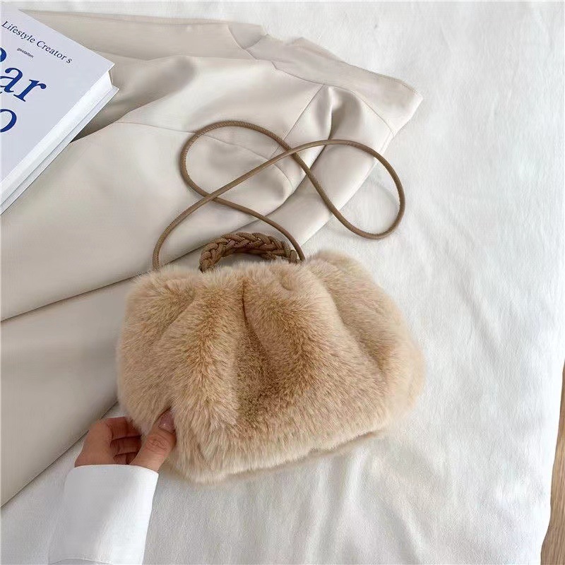 【COLOR iN ID】Sentic fur strap bag Amazon.com: Fur Shoulder Bag for Women Y2k Star Shape Fluffy