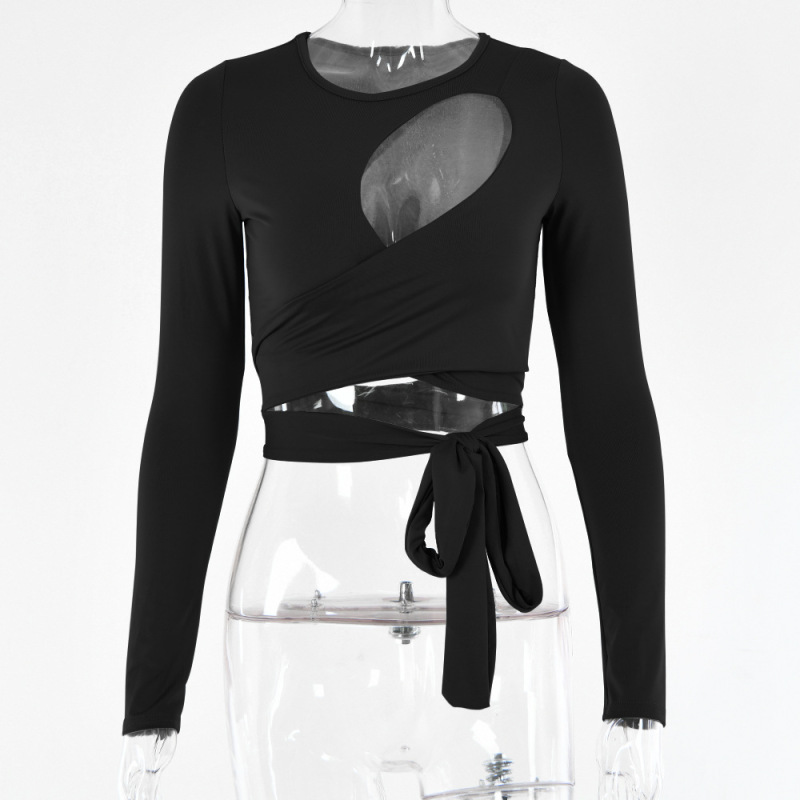 売れ筋商品|||ウィークデイ Tシャツ レディース トップス ASYMMETRIC LONG-SLEEVED CROSS BACK - Long sleeved top - black asymmetric long-sleeved cross back top - Black | Weekday WW
