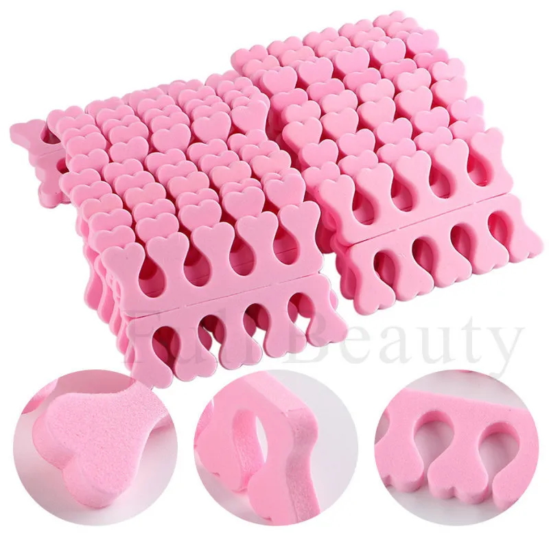 Women Pink Sponge Toe Divider Nail Tools 10 Pairs Bag