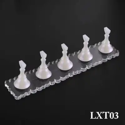 Women Transparent Sticky Base Wave Nail Art Practice Holder Nail Tool