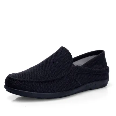 Men Casual Linen Slip On Pointed-Toe Flat Shoes