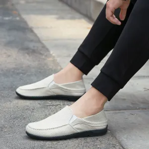 Men Casual Linen Slip On Pointed-Toe Flat Shoes