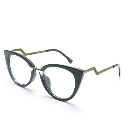 Women Fashion Cat Eye Anti-Blue Light Glasses Frame Metal