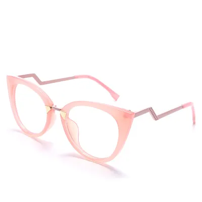 Women Fashion Cat Eye Anti-Blue Light Glasses Frame Metal