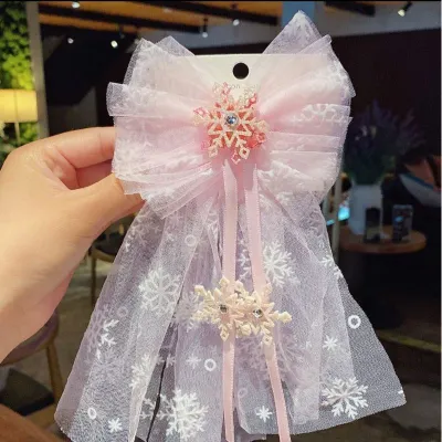 Kids Cute Rhinestone Sequins Bow Hair Clip Hairpin Accessories