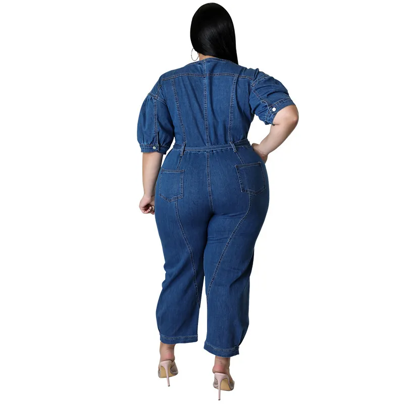 Wholesale plus size denim jumpsuit Trendy One-Piece Suits, Rompers