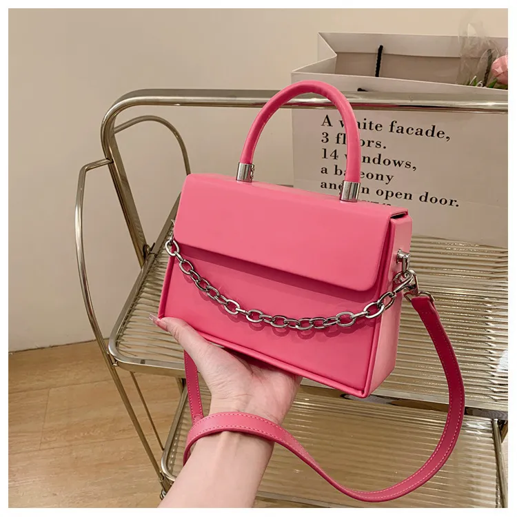 Solid Color Flap Square Crossbody Bags for Women Leather Trendy