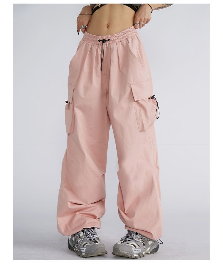 Wholesale Street Fashion Women Solid Color Wide Leg Pocket