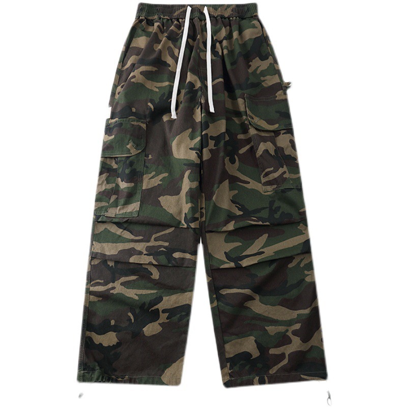 【未使用】DESEAT CAMOUFLAGE PATTERN TROUSERS CAMO HQ - Kenyan DPM Air Force CAMO unisex wide-leg pants