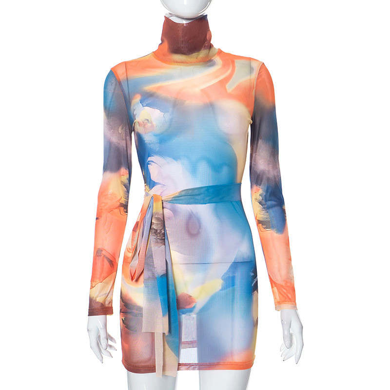 パーティードレス Tie-dye Print Ruched Mini Dress 05102-1083_1.jpg?v=1617383404