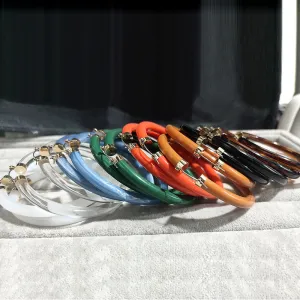 Women's Fashion Exaggerated Multicolor Metal Inlay Resin Acrylic Circle Earrings