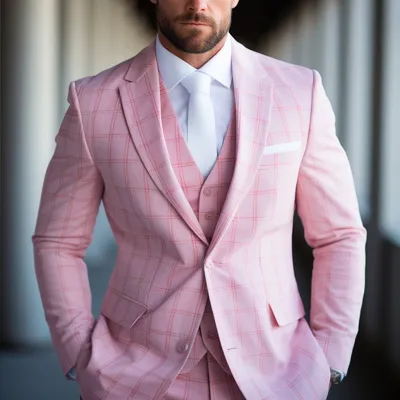 Men Spring Autumn Fashion Casual Commuter Printed Slim Fit Lapel Blazer